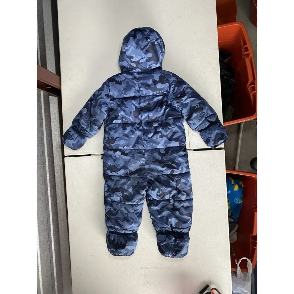 Baby Gap ColdControl Max Snowsuit 18-24 Months Blue Camo Dinosaur Puffer Bunting
